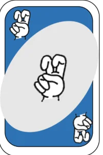 Carta azul do jogo UNO em Libras